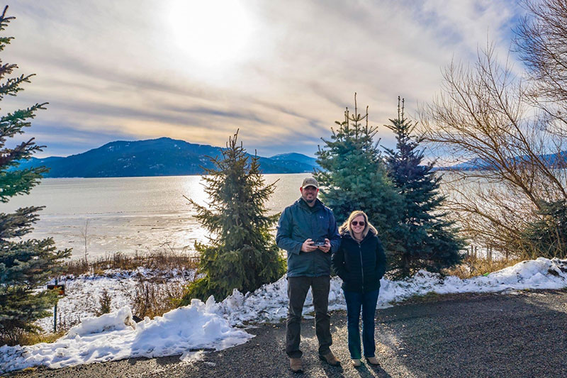 Ken and Jen flying the Drone Ponder Point